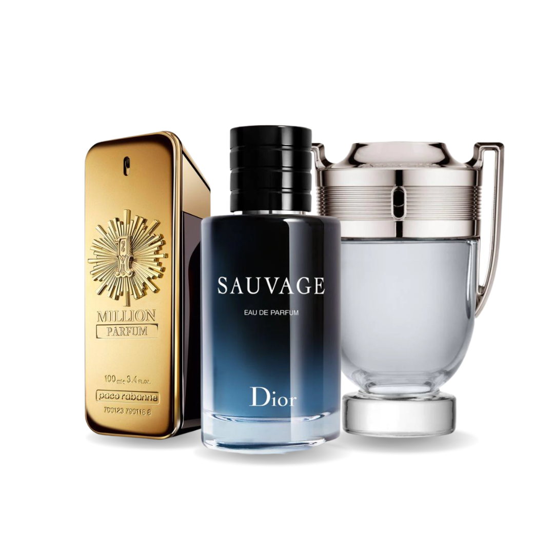 Combo aus 3 Herrenparfums - 1 Million von Paco Rabanne, Sauvage von Dior und Invictus von Paco Rabanne (je 100ml)