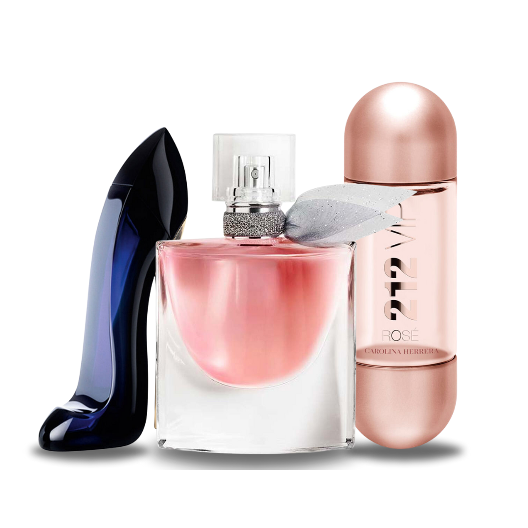 Combo aus 3 Damenparfums - Good Girl von Carolina Herrera, La Vie Est Belle von Lancôme und 212 VIP Rosé von Carolina Herrera (je 100ml)