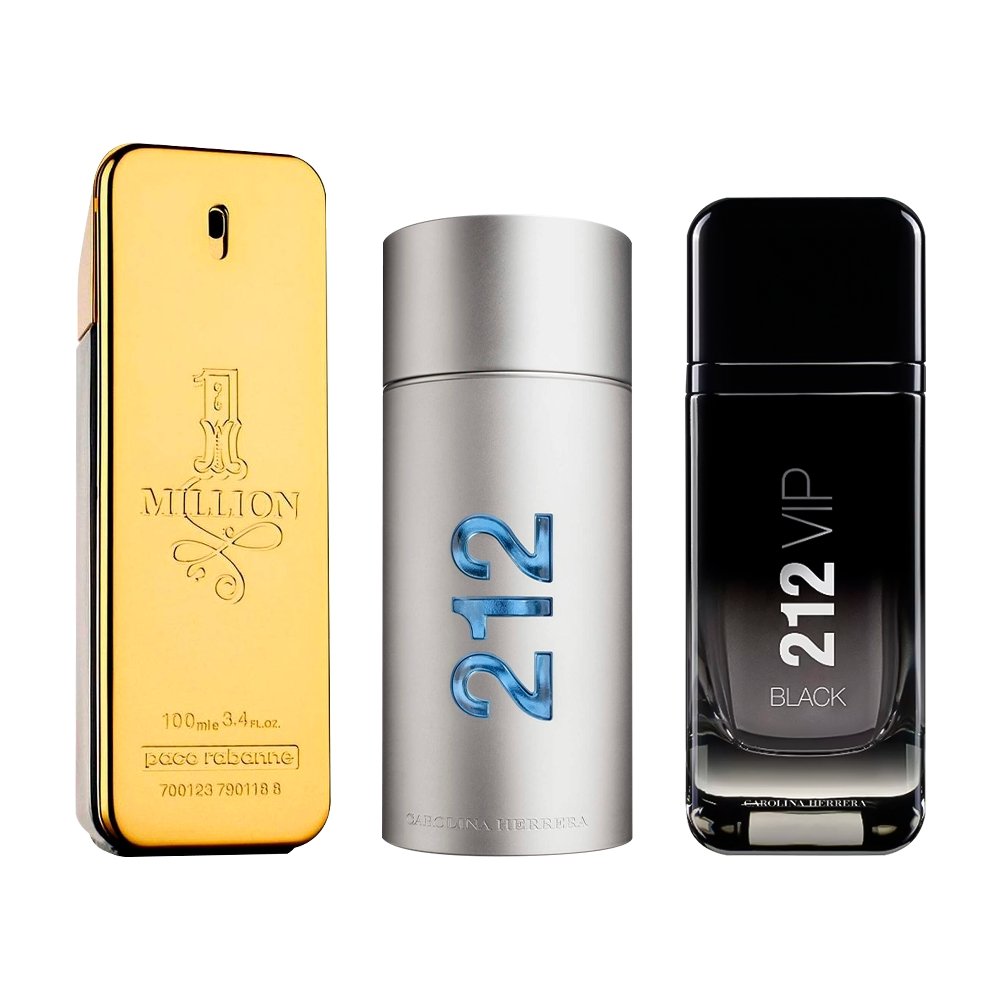 Combo aus 3 Herrenparfums - 1 Million, 212 MEN und 212 Black (je 100ml)